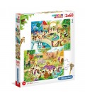 CLEMENTONI PUZZLE 2X60 LO ZOO