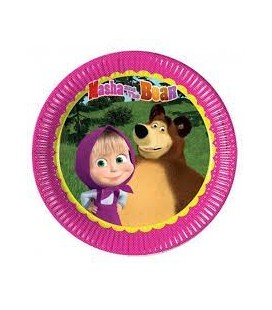 PARTY PIATTI CARTA MASHA E ORSO 23 CM 8 PZ