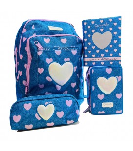 SCUOLA ZAINO ASTUCCIO  3 ZIP DIARIO BUSTINA CAMOMILLA